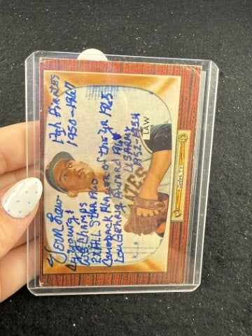 Vern Law Hand Signed Authentic Autograph: KEY WORDS: INDIAN ARTIFACT ARTIFACTS ARROWHEAD ARROWHEADS NATIVE AMERICAN MISSISSIPPIAN QUAPAW CADDO POTTERY COINS MORGAN DOLLAR PEACE DOLLAR SILVER COINS. All coins have been Sigma tested for authent