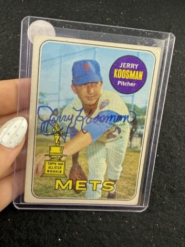 Jerry Koosman Hand Signed Authentic Autograph: KEY WORDS: INDIAN ARTIFACT ARTIFACTS ARROWHEAD ARROWHEADS NATIVE AMERICAN MISSISSIPPIAN QUAPAW CADDO POTTERY COINS MORGAN DOLLAR PEACE DOLLAR SILVER COINS. All coins have been Sigma tested for authent