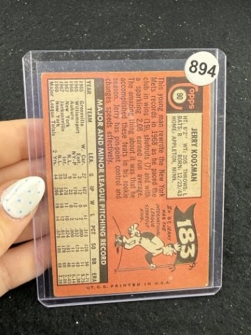 Jerry Koosman Hand Signed Authentic Autograph - 2