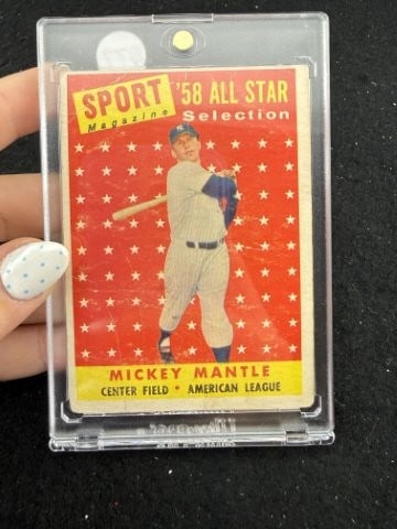Mickey Mantle Baseball Card: KEY WORDS: INDIAN ARTIFACT ARTIFACTS ARROWHEAD ARROWHEADS NATIVE AMERICAN MISSISSIPPIAN QUAPAW CADDO POTTERY COINS MORGAN DOLLAR PEACE DOLLAR SILVER COINS. All coins have been Sigma tested for
