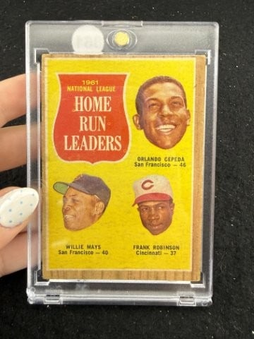 Willie Mays, Frank Robinson, etc. Baseball Card (1 of 2)