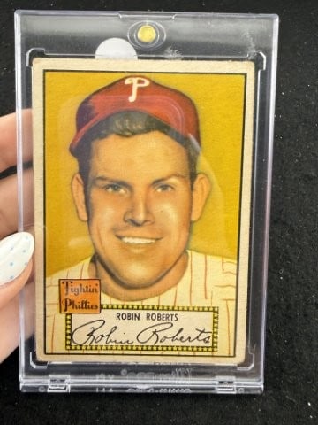 Robin Roberts Baseball Card: KEY WORDS: INDIAN ARTIFACT ARTIFACTS ARROWHEAD ARROWHEADS NATIVE AMERICAN MISSISSIPPIAN QUAPAW CADDO POTTERY COINS MORGAN DOLLAR PEACE DOLLAR SILVER COINS. All coins have been Sigma tested for authent