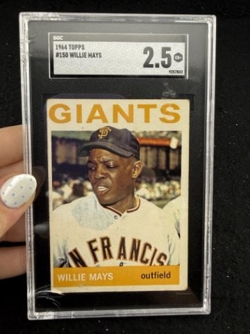 1964 Topps Willie Mays Baseball Card: KEY WORDS: INDIAN ARTIFACT ARTIFACTS ARROWHEAD ARROWHEADS NATIVE AMERICAN MISSISSIPPIAN QUAPAW CADDO POTTERY COINS MORGAN DOLLAR PEACE DOLLAR SILVER COINS. All coins have been Sigma tested for