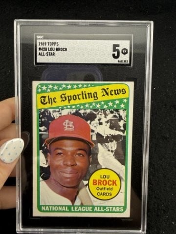 1969 Topps Lou Brock Baseball Card: KEY WORDS: INDIAN ARTIFACT ARTIFACTS ARROWHEAD ARROWHEADS NATIVE AMERICAN MISSISSIPPIAN QUAPAW CADDO POTTERY COINS MORGAN DOLLAR PEACE DOLLAR SILVER COINS. All coins have been Sigma tested for