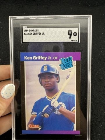 1989 Donruss Ken Griffey Jr. Baseball Card: KEY WORDS: INDIAN ARTIFACT ARTIFACTS ARROWHEAD ARROWHEADS NATIVE AMERICAN MISSISSIPPIAN QUAPAW CADDO POTTERY COINS MORGAN DOLLAR PEACE DOLLAR SILVER COINS. All coins have been Sigma tested for
