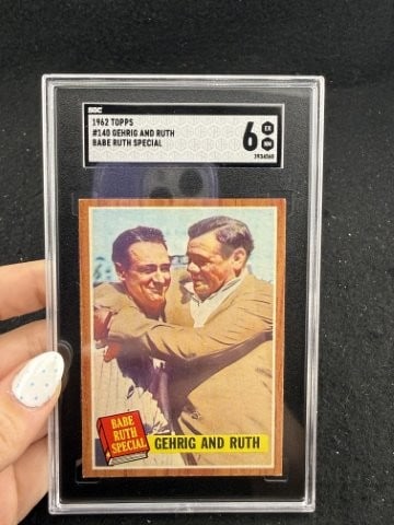 1962 Topps Babe Ruth Baseball Card: KEY WORDS: INDIAN ARTIFACT ARTIFACTS ARROWHEAD ARROWHEADS NATIVE AMERICAN MISSISSIPPIAN QUAPAW CADDO POTTERY COINS MORGAN DOLLAR PEACE DOLLAR SILVER COINS. All coins have been Sigma tested for