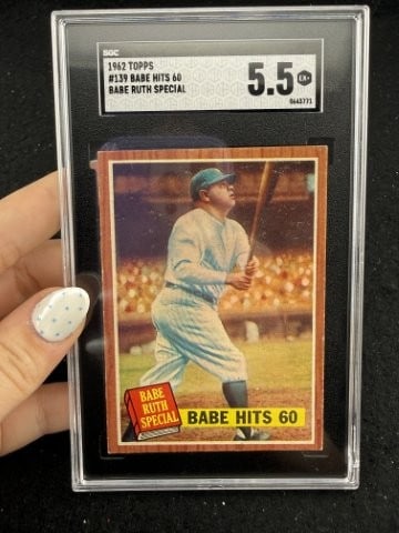 1962 Topps Babe Ruth Baseball Card: KEY WORDS: INDIAN ARTIFACT ARTIFACTS ARROWHEAD ARROWHEADS NATIVE AMERICAN MISSISSIPPIAN QUAPAW CADDO POTTERY COINS MORGAN DOLLAR PEACE DOLLAR SILVER COINS. All coins have been Sigma tested for
