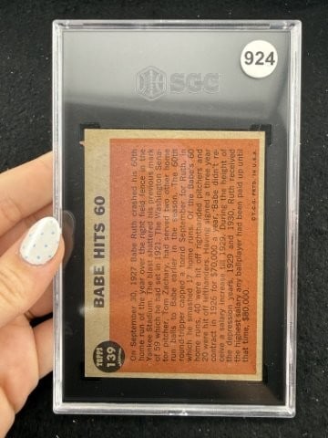1962 Topps Babe Ruth Baseball Card - 2