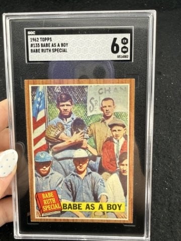 1962 Topps Babe Ruth Baseball Card: KEY WORDS: INDIAN ARTIFACT ARTIFACTS ARROWHEAD ARROWHEADS NATIVE AMERICAN MISSISSIPPIAN QUAPAW CADDO POTTERY COINS MORGAN DOLLAR PEACE DOLLAR SILVER COINS. All coins have been Sigma tested for