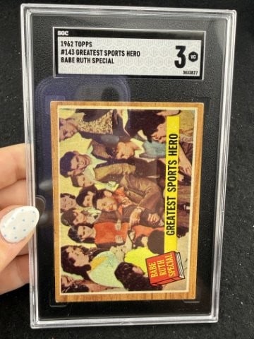 1962 Topps Babe Ruth Baseball Card: KEY WORDS: INDIAN ARTIFACT ARTIFACTS ARROWHEAD ARROWHEADS NATIVE AMERICAN MISSISSIPPIAN QUAPAW CADDO POTTERY COINS MORGAN DOLLAR PEACE DOLLAR SILVER COINS. All coins have been Sigma tested for