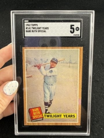 1962 Topps Babe Ruth Baseball Card: KEY WORDS: INDIAN ARTIFACT ARTIFACTS ARROWHEAD ARROWHEADS NATIVE AMERICAN MISSISSIPPIAN QUAPAW CADDO POTTERY COINS MORGAN DOLLAR PEACE DOLLAR SILVER COINS. All coins have been Sigma tested for
