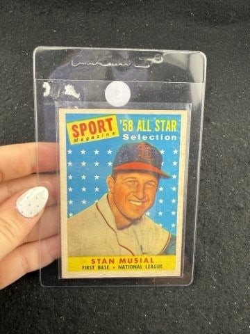 Stan Musial Baseball Card: KEY WORDS: INDIAN ARTIFACT ARTIFACTS ARROWHEAD ARROWHEADS NATIVE AMERICAN MISSISSIPPIAN QUAPAW CADDO POTTERY COINS MORGAN DOLLAR PEACE DOLLAR SILVER COINS. All coins have been Sigma tested for authent