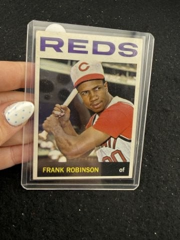 1964 Topps Frank Robinson Baseball Card: KEY WORDS: INDIAN ARTIFACT ARTIFACTS ARROWHEAD ARROWHEADS NATIVE AMERICAN MISSISSIPPIAN QUAPAW CADDO POTTERY COINS MORGAN DOLLAR PEACE DOLLAR SILVER COINS. All coins have been Sigma tested for