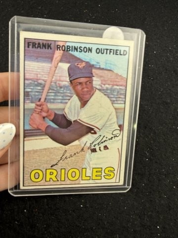 1967 Topps Frank Robinson Baseball Card: KEY WORDS: INDIAN ARTIFACT ARTIFACTS ARROWHEAD ARROWHEADS NATIVE AMERICAN MISSISSIPPIAN QUAPAW CADDO POTTERY COINS MORGAN DOLLAR PEACE DOLLAR SILVER COINS. All coins have been Sigma tested for