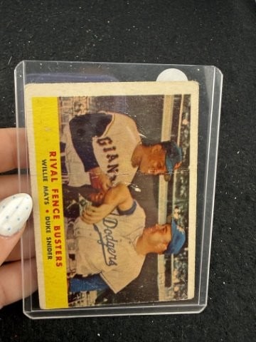 Willie Mays, Duke Sniders Baseball Card: KEY WORDS: INDIAN ARTIFACT ARTIFACTS ARROWHEAD ARROWHEADS NATIVE AMERICAN MISSISSIPPIAN QUAPAW CADDO POTTERY COINS MORGAN DOLLAR PEACE DOLLAR SILVER COINS. All coins have been Sigma tested for authent