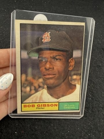 1961 Topps Bob Gibson Baseball Card: KEY WORDS: INDIAN ARTIFACT ARTIFACTS ARROWHEAD ARROWHEADS NATIVE AMERICAN MISSISSIPPIAN QUAPAW CADDO POTTERY COINS MORGAN DOLLAR PEACE DOLLAR SILVER COINS. All coins have been Sigma tested for