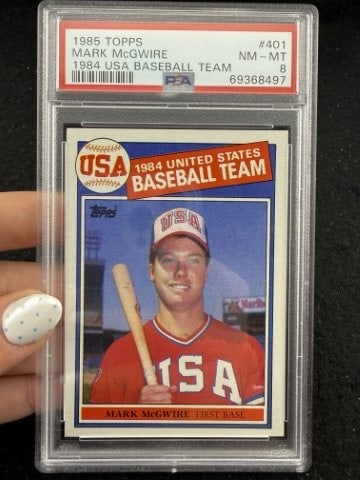 1985 Topps Mark McGwire Baseball Card: KEY WORDS: INDIAN ARTIFACT ARTIFACTS ARROWHEAD ARROWHEADS NATIVE AMERICAN MISSISSIPPIAN QUAPAW CADDO POTTERY COINS MORGAN DOLLAR PEACE DOLLAR SILVER COINS. All coins have been Sigma tested for