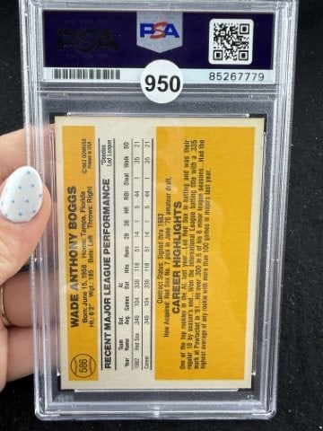 Wade Boggs Hand Signed Authentic Autograph - 2