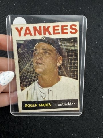 1964 Topps Roger Maris Baseball Card: KEY WORDS: INDIAN ARTIFACT ARTIFACTS ARROWHEAD ARROWHEADS NATIVE AMERICAN MISSISSIPPIAN QUAPAW CADDO POTTERY COINS MORGAN DOLLAR PEACE DOLLAR SILVER COINS. All coins have been Sigma tested for