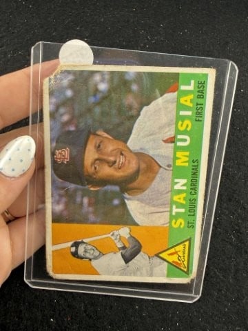 Stan Musial Baseball Card: KEY WORDS: INDIAN ARTIFACT ARTIFACTS ARROWHEAD ARROWHEADS NATIVE AMERICAN MISSISSIPPIAN QUAPAW CADDO POTTERY COINS MORGAN DOLLAR PEACE DOLLAR SILVER COINS. All coins have been Sigma tested for