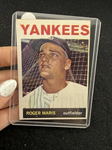 1964 Topps Roger Maris Baseball Card: KEY WORDS: INDIAN ARTIFACT ARTIFACTS ARROWHEAD ARROWHEADS NATIVE AMERICAN MISSISSIPPIAN QUAPAW CADDO POTTERY COINS MORGAN DOLLAR PEACE DOLLAR SILVER COINS. All coins have been Sigma tested for