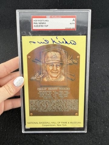 Phil Niekro Hand Signed Authentic Autograph: KEY WORDS: INDIAN ARTIFACT ARTIFACTS ARROWHEAD ARROWHEADS NATIVE AMERICAN MISSISSIPPIAN QUAPAW CADDO POTTERY COINS MORGAN DOLLAR PEACE DOLLAR SILVER COINS. All coins have been Sigma tested for authent