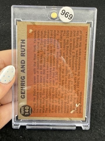 Gehrig & Babe Ruth Baseball Card - 2