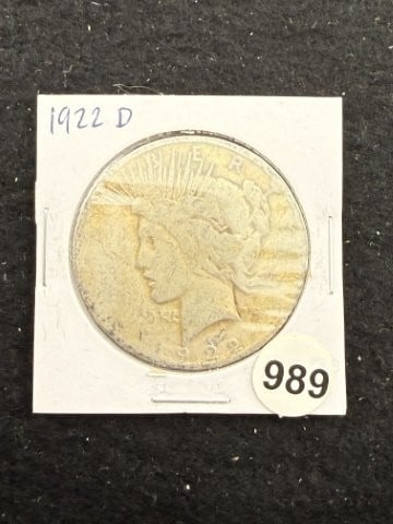 1922 D Peace Silver Dollar Coin: KEY WORDS: INDIAN ARTIFACT ARTIFACTS ARROWHEAD ARROWHEADS NATIVE AMERICAN MISSISSIPPIAN QUAPAW CADDO POTTERY COINS MORGAN DOLLAR PEACE DOLLAR SILVER COINS. All coins have been Sigma tested for