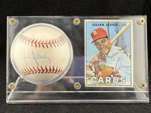Julian Javier 1967 Topps & Autographed Baseball: KEY WORDS: INDIAN ARTIFACT ARTIFACTS ARROWHEAD ARROWHEADS NATIVE AMERICAN MISSISSIPPIAN QUAPAW CADDO POTTERY COINS MORGAN DOLLAR PEACE DOLLAR SILVER COINS. All coins have been Sigma tested for