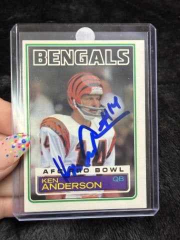 Ken Anderson Hand Signed Authentic Autograph: KEY WORDS: INDIAN ARTIFACT ARTIFACTS ARROWHEAD ARROWHEADS NATIVE AMERICAN MISSISSIPPIAN QUAPAW CADDO POTTERY COINS MORGAN DOLLAR PEACE DOLLAR SILVER COINS. All coins have been Sigma tested for authent