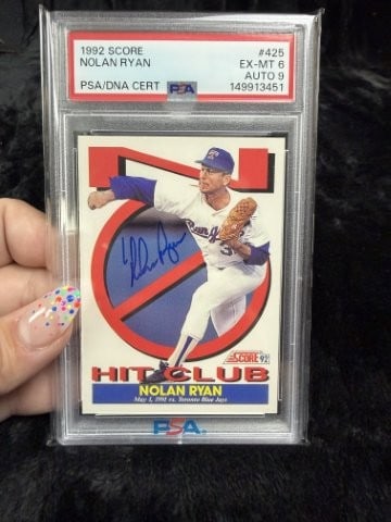 1992 Score Nolan Ryan Hand Signed Authentic Autograph: KEY WORDS: INDIAN ARTIFACT ARTIFACTS ARROWHEAD ARROWHEADS NATIVE AMERICAN MISSISSIPPIAN QUAPAW CADDO POTTERY COINS MORGAN DOLLAR PEACE DOLLAR SILVER COINS. All coins have been Sigma tested for authent