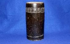 MAYAN CYLINDER VESSEL: CIRCA 400-600 A.D. FROM BELIZE G9 8&1/2'T 4&1/4'D GREAT FINISH
