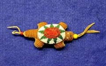 TURTLE EFFIGY FETISH: 1890-1930'S G-9 D-1&$3/4' NORTHERN PLAINS L-3&1/8' SIOUX STYLE