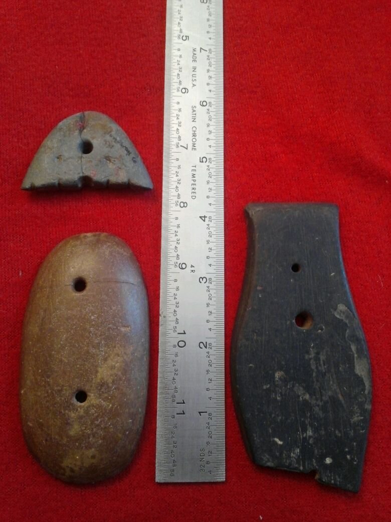 (3) Gorgets: All from Tennessee The complete one is broken & glued at the top hole great pieces