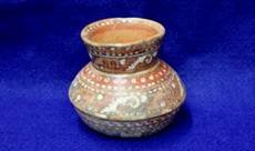 Nayarite Painted Jar: 400-600BC, G9, D-4 1/4" West Coast Mexico, H-4 1/2" Solid, No Repair