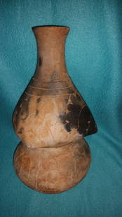 CADDO WILDER ENGRAVED COMPOUND  WATERBOTTLE: FROM CLARK CO. ARKANSAS 5'W 10&1/2 BOTTOM BOWL HAS BEEN BROKEN & GLUED WITH MINOR REPAIR UNUSUAL SHAPE BEAUTIFUL FIRE MARKS