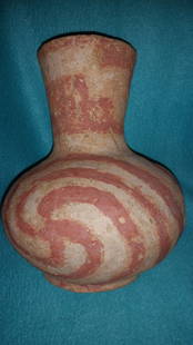 NODENA RED & WHITE WATERBOTTLE: FROM POINSETT CO. ARKANSAS 6'W 8&1/2"T SOLID BEAUTIFUL PIECE