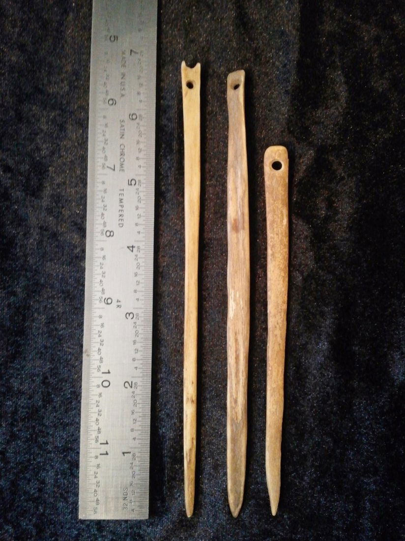 3 BONE NEEDLES: 5&1/2'L 6&1/2'L 6&3/4'L VERY NICE FROM NORTH ARKANSAS