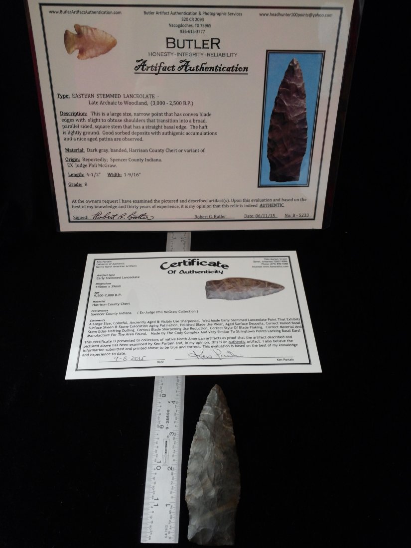 EARLY STEMMED LANCEOLATE  WITH COA (1 of 1)