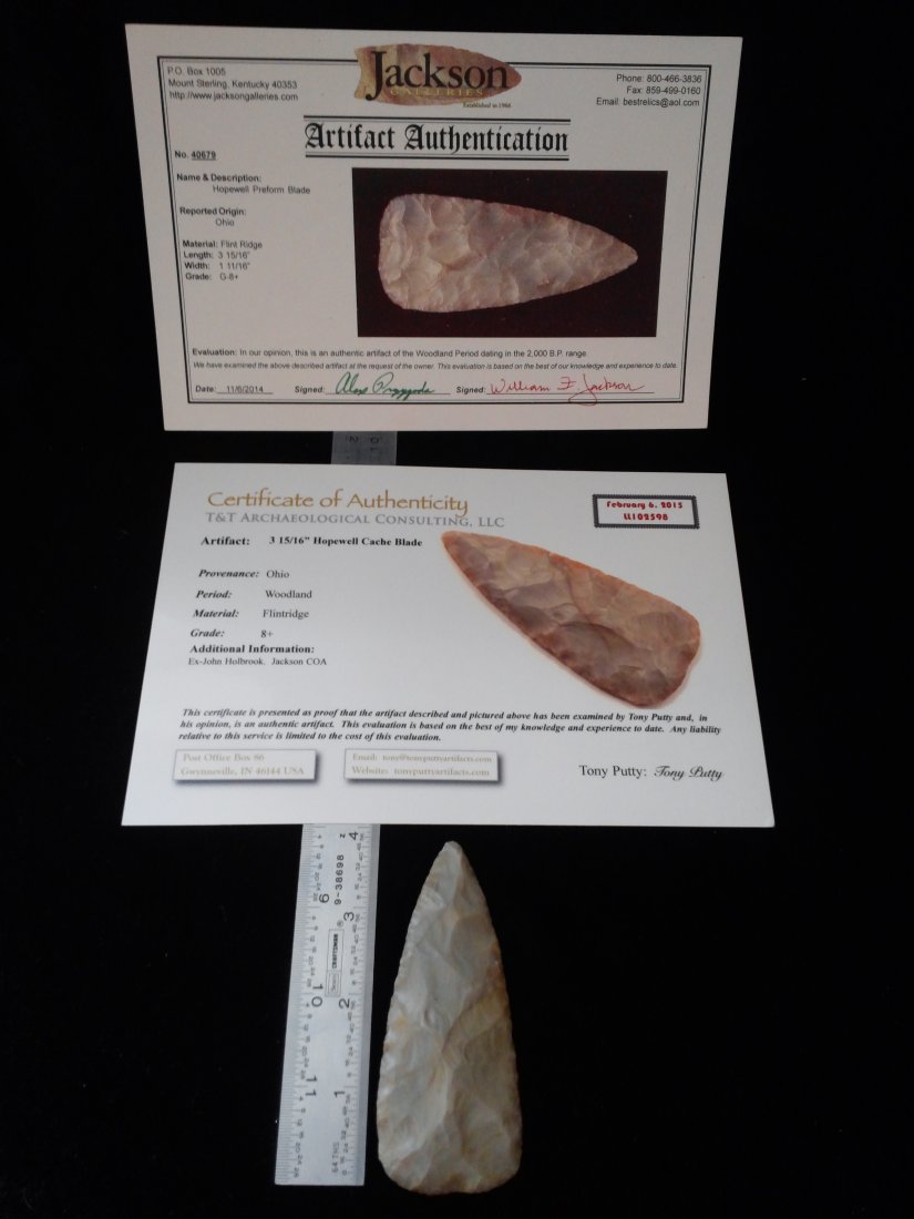 HOPEWELL CACHE  BLADE  WITH COA (1 of 1)