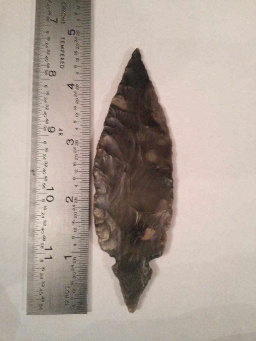 TURKEY TAIL ARROWHEAD INDIAN ARTIFACT: 4&3/4 INCHES LONG FROM KY