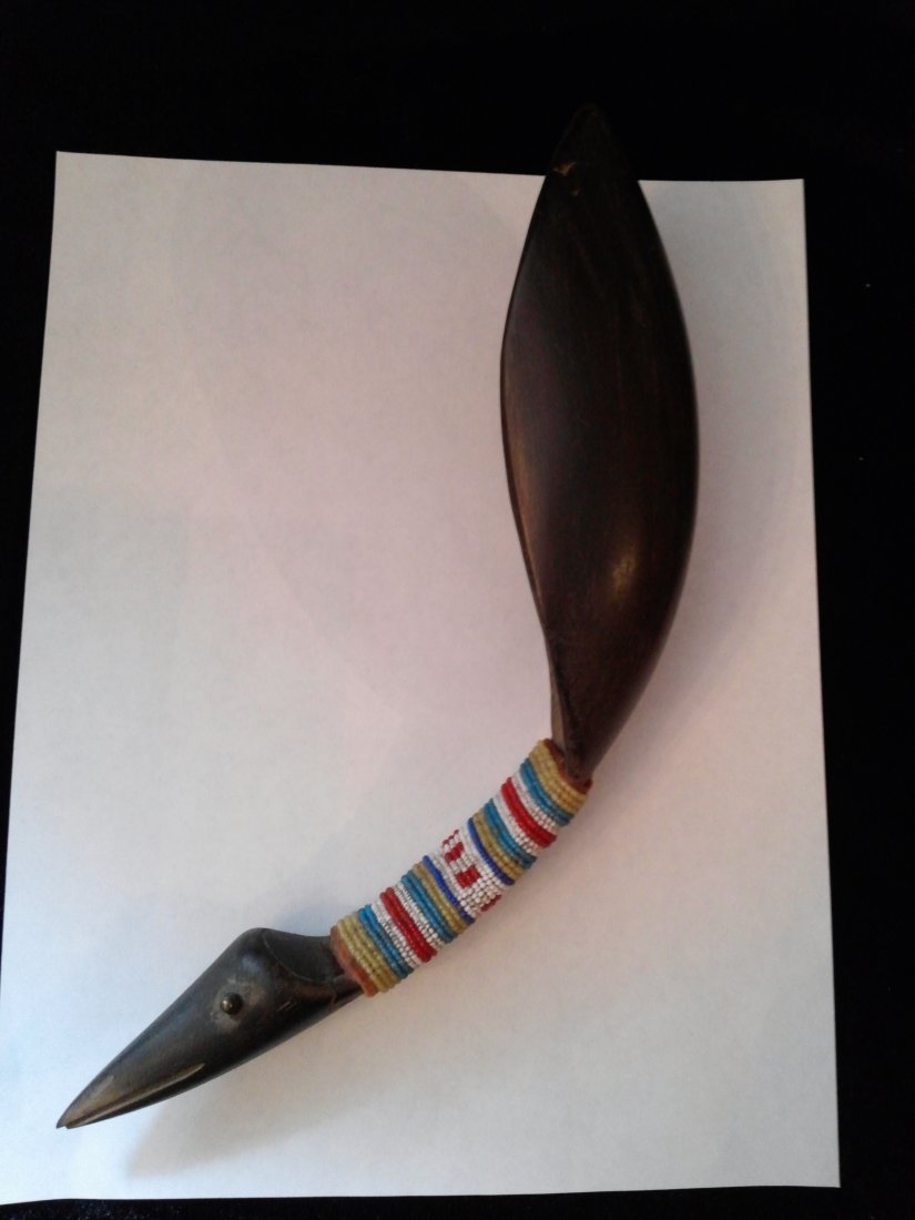 BEADED BUFFALO HORN SPOON (1 of 2)