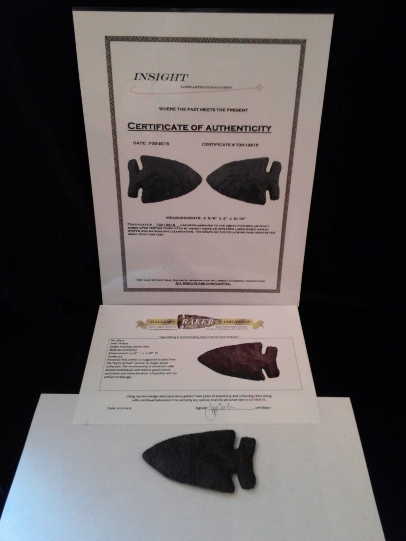 THEBES  ARROWHEAD WITH BAKER & INSIGHT LASER COA (1 of 2)