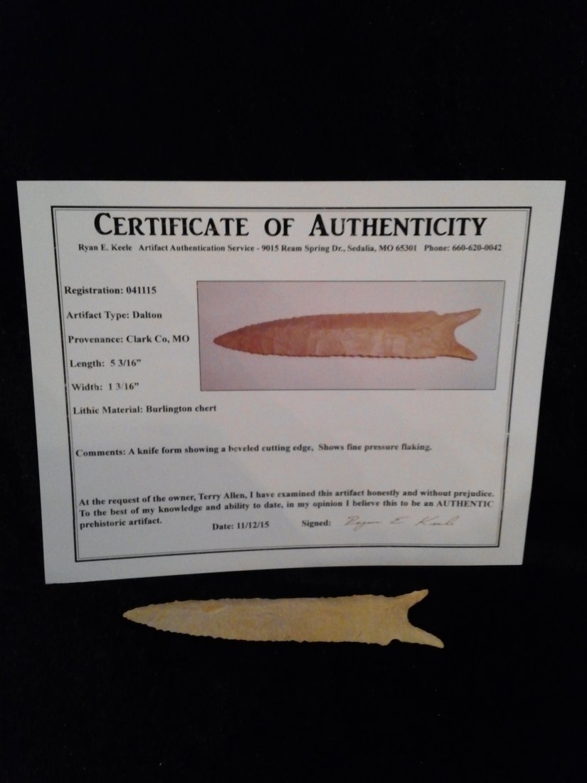 DALTON  ARROWHEAD WITH RYAN KEELE COA (1 of 2)