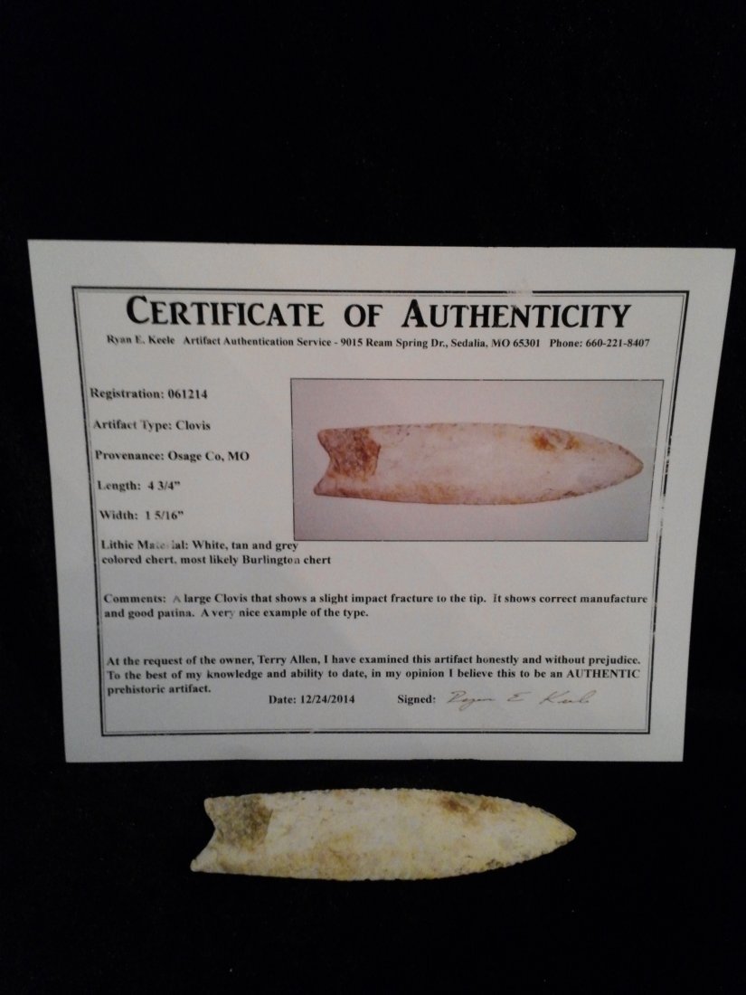 CLOVIS  ARROWHEAD WITH RYAN KEELE COA (1 of 2)