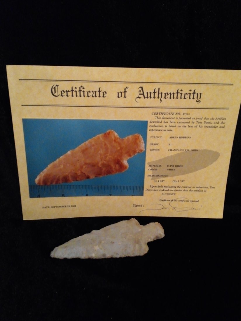 ADENA ROBBINS ARROWHEAD WITH DAVIS COA (1 of 2)