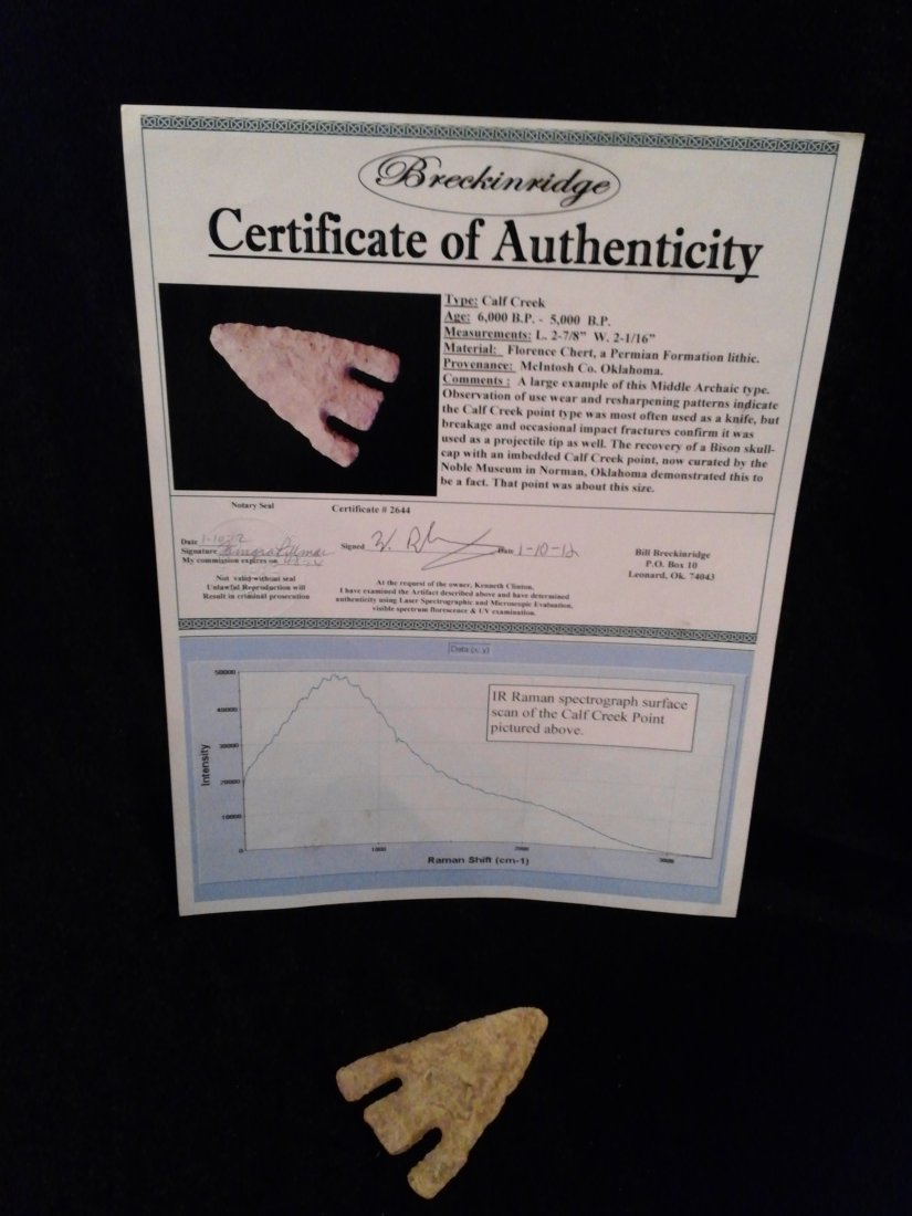 CALF CREEK ARROWHEAD WITH BRECKINRIDGE COA (1 of 2)