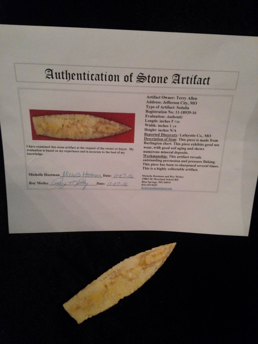 SEDALIA ARROWHEAD WITH ROY MOTLEY COA (1 of 2)