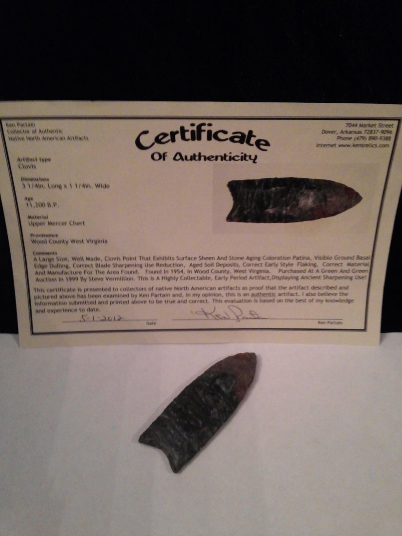 CLOVIS ARROWHEAD WITH KEN PARTAIN COA (1 of 2)