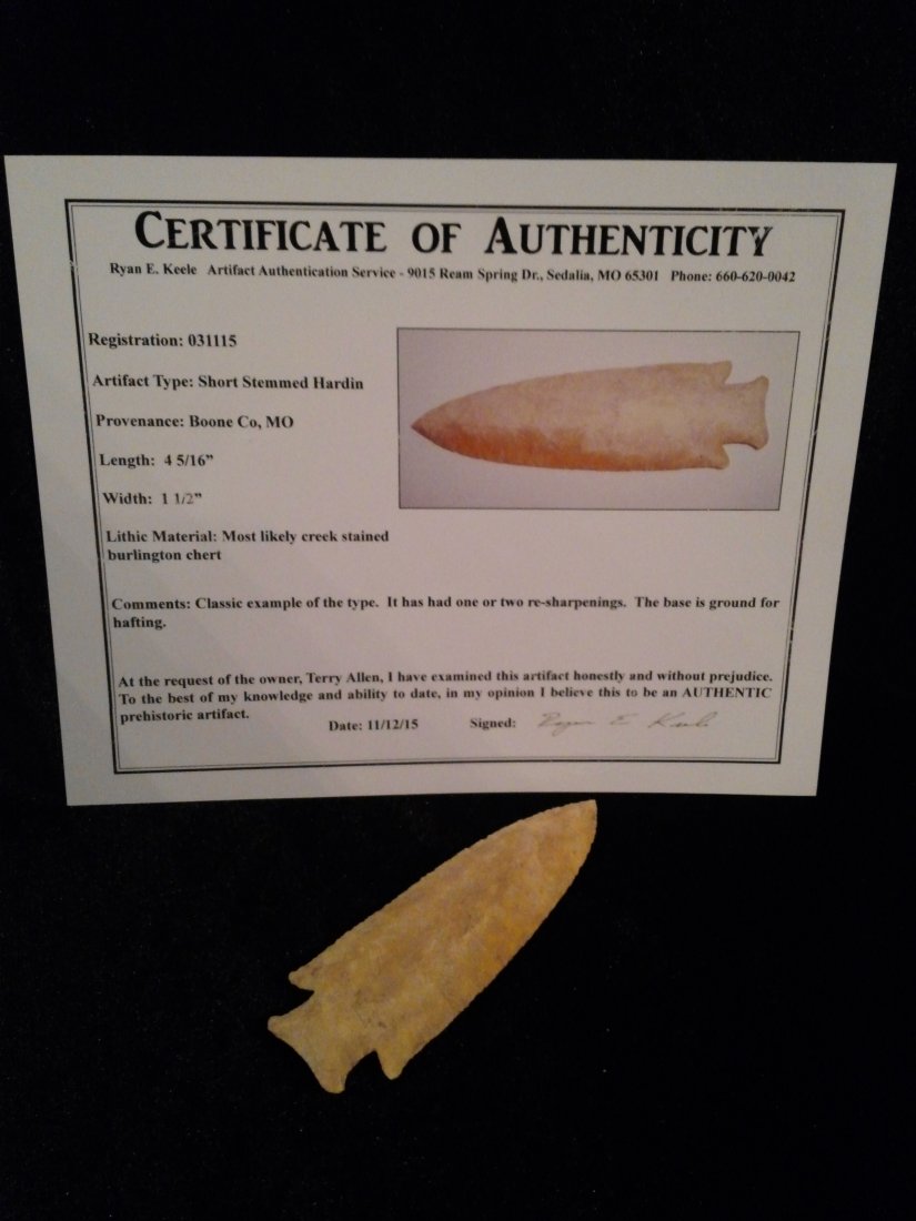 HARDIN ARROWHEAD WITH RYAN KEELE COA (1 of 2)